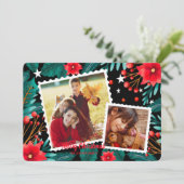 Kerstkaart met vette achtergrond foto (Staand voorkant)