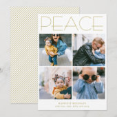 Kerstkaart met vier foto's en aangepaste tekst (Voorkant / Achterkant)