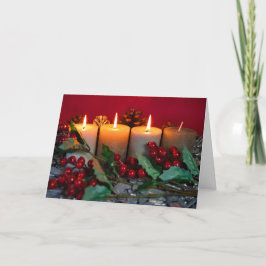 KerstKaart met vier kaarsen Bedankkaart