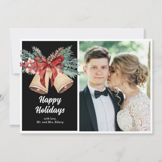 Kerstkaart met Vintage Bellen (Voorkant)