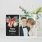 Kerstkaart met Vintage Bellen (Staand voorkant)