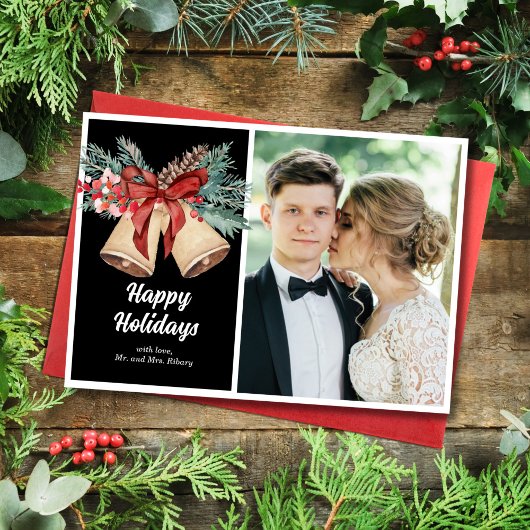 Kerstkaart met Vintage Bellen