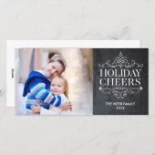 Kerstkaart met Vintage Cheers 1 Foto (Voorkant / Achterkant)