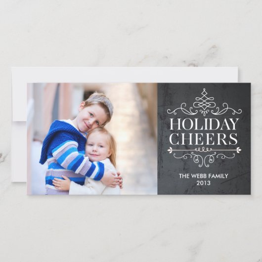 Kerstkaart met Vintage Cheers 1 Foto (Voorkant)