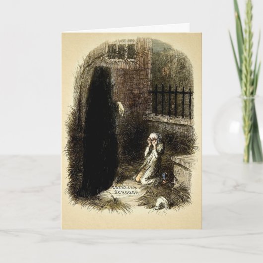 Kerstkaart met vintage Ebenezer Scrooge Feestdagen Kaart (Voorkant)