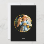 Kerstkaart met vintage engel foto (Achterkant)