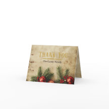 Kerstkaart met vintage goud 'Dank je wel'
