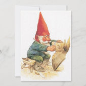 Kerstkaart met vintage kabouterhoutsnijwerk (Voorkant)