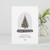 Kerstkaart met vintage kerstboom (Staand voorkant)