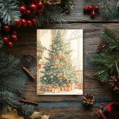 Kerstkaart met Vintage Kerstboom