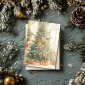 Kerstkaart met Vintage Kerstboom