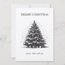Kerstkaart met Vintage Kerstboom