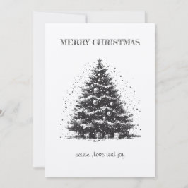 Kerstkaart met Vintage Kerstboom Kaart