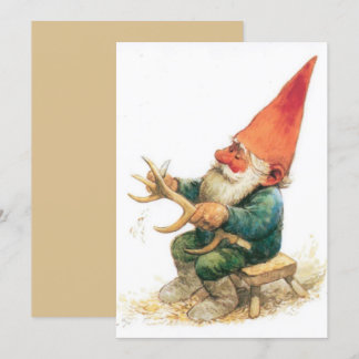 Kerstkaart met vintage kerstgnome