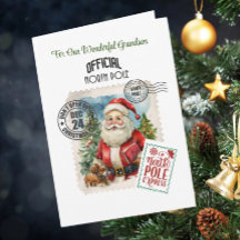 Kerstkaart met Vintage Kerstman 13 x 18 cm opgevou