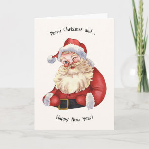 Kerstkaart met Vintage Kerstman Kaart