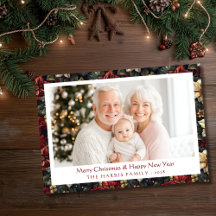 Kerstkaart met vintage kerstster plat ontwerp