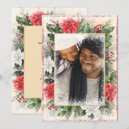 Kerstkaart met vintage kerstthema en foto