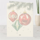 Kerstkaart met Vintage Kerstversiering Kaart (Achterkant)