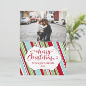 Kerstkaart met vintage kleurenpalet (Staand voorkant)
