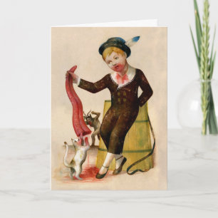 Kerstkaart met vintage Krampus tong Feestdagen Kaart