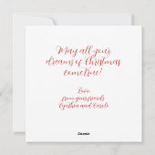 Kerstkaart met Vintage Meisje en Rendier (Achterkant)