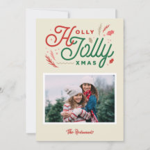 Kerstkaart met vintage moderne foto