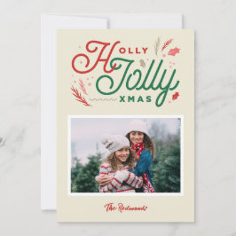 Kerstkaart met vintage moderne foto