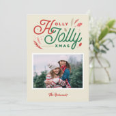 Kerstkaart met vintage moderne foto (Staand voorkant)