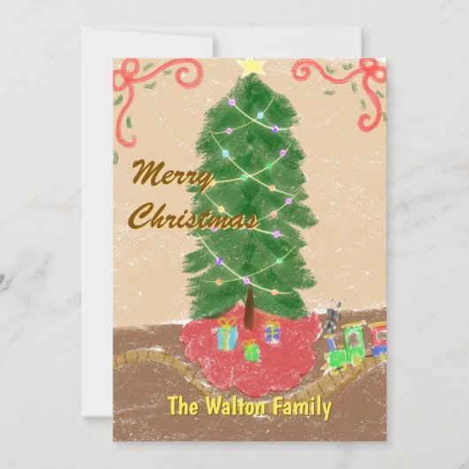 Kerstkaart met vintage personalisatie (Voorkant)