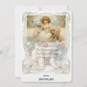 Kerstkaart met vintage poedel pup (Achterkant)