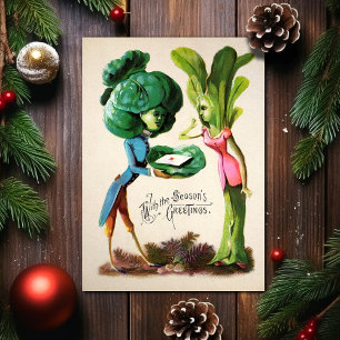 Kerstkaart met Vintage rare groenten Feestdagen Kaart