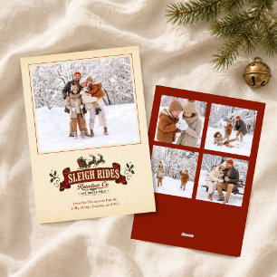 Kerstkaart met vintage Santa-fotocollage