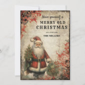 Kerstkaart met vintage Sint Nicolaas Kaart (Voorkant)