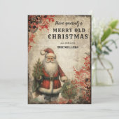 Kerstkaart met vintage Sint Nicolaas Kaart (Staand voorkant)