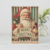Kerstkaart met vintage Sinterklaas (Staand voorkant)
