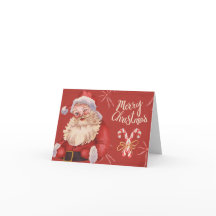 Kerstkaart met vintage Sinterklaas 4x6 – Vouwkaart