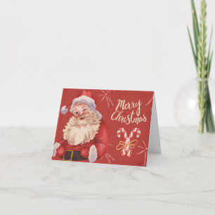 Kerstkaart met vintage Sinterklaas 4x6 – Vouwkaart Feestdagen Kaart