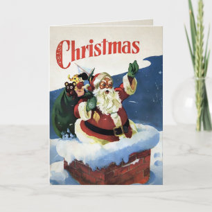 Kerstkaart met vintage Sinterklaas Feestdagen Kaart
