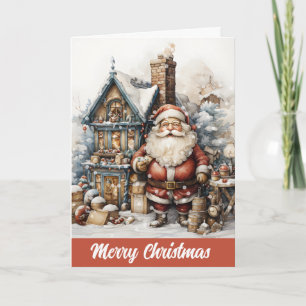 Kerstkaart met vintage Sinterklaas Feestdagen Kaart