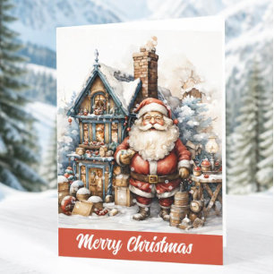 Kerstkaart met vintage Sinterklaas Feestdagen Kaart