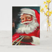 Kerstkaart met vintage Sinterklaas Kaart (Gele Bloem)