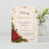 Kerstkaart met vintage sneeuwbol (Staand voorkant)