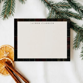 Kerstkaart met vintage stof in ruitmotief kaart
