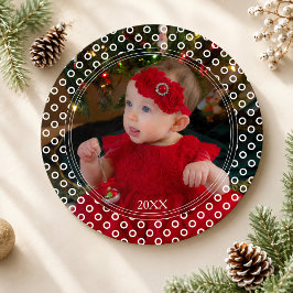 Kerstkaart met vintage typografie en polka stippen