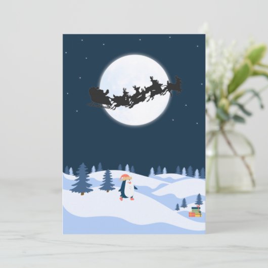 Kerstkaart met vlak ontwerp (Staand voorkant)