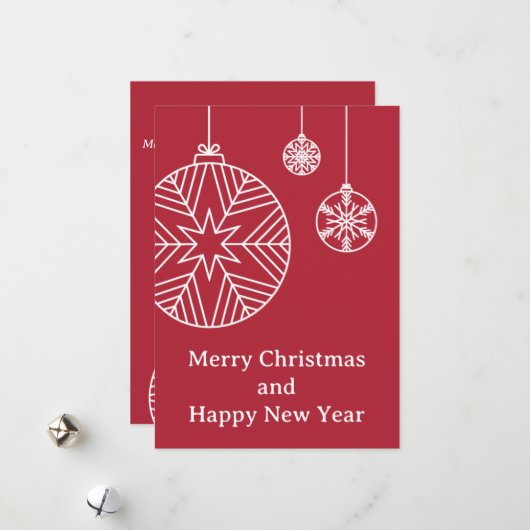 Kerstkaart met vlak ontwerp (Voorkant / Achterkant in situ)
