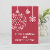 Kerstkaart met vlak ontwerp (Staand voorkant)