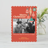 Kerstkaart met vlak ontwerp (Staand voorkant)