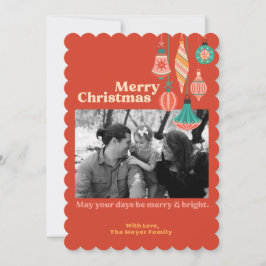 Kerstkaart met vlak ontwerp